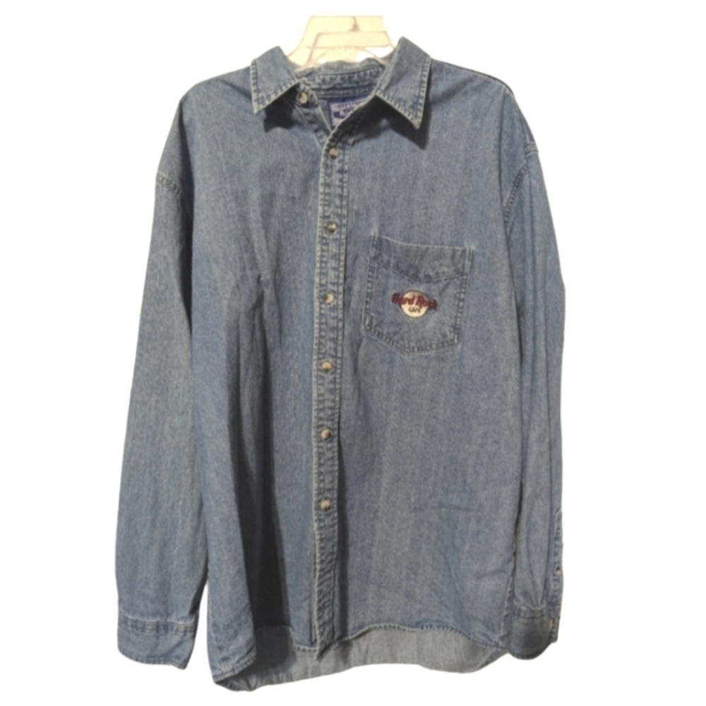 Hard Rock Cafe vintage denim XL long sleeve shirt men's women's